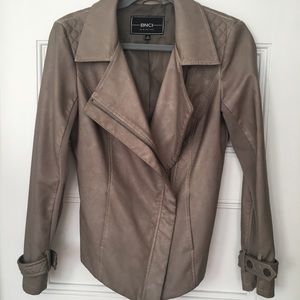 BLANC NOIR faux leather grey jacket